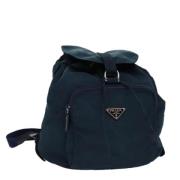 Prada Vintage Pre-owned Nylon ryggsckar Blue, Dam