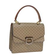 Celine Vintage Pre-owned Canvas handvskor Beige, Dam