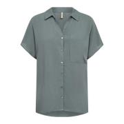 Soyaconcept Short Sleeve Shirts Gray, Dam