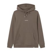 Les Deux Logo Print Hoodie Brown, Herr