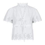 Neo Noir Vit Broderi Blus - Satsi White, Dam