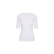 InWear Dagna T-Shirt - Basic Ribbstickad Bomullströja White, Dam