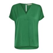 InWear Gräsgrön V-ringad Blus Green, Dam