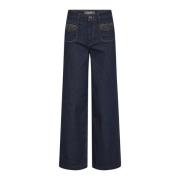 MOS MOSH Viddska Jeans med Nitar Blue, Dam