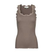 Rosemunde Silk Top - Falcon Brown, Dam