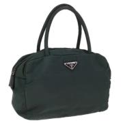 Prada Vintage Pre-owned Nylon handvskor Green, Dam