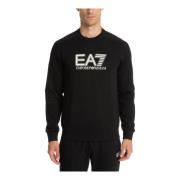 Emporio Armani EA7 Mönstrad Logosweatshirt Black, Herr