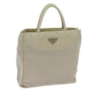 Prada Vintage Pre-owned Nylon handvskor Beige, Dam