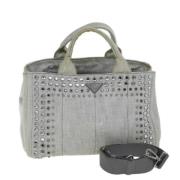 Prada Vintage Pre-owned Canvas prada-vskor Gray, Dam