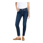 MAC Slim Chic Jeans Straight Leg Cropped Blue, Dam