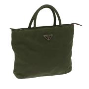 Prada Vintage Pre-owned Nylon handvskor Green, Dam