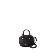 Maison Kitsuné Svart Läder Crossbody Väska Black, Dam