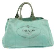 Prada Vintage Pre-owned Canvas prada-vskor Blue, Dam