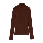 Alysi Brun Turtleneck Tröja Finstickad Brown, Dam