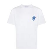 JW Anderson Ankare Logotyp Vit Bomull T-shirt White, Herr