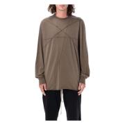 Rick Owens Jumbo Stitch T-Shirt Geometrisk Detalj Brown, Herr