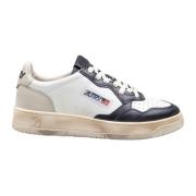 Autry Vintage Läder Sneakers Vit Svart Beige Multicolor, Herr