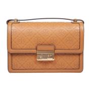 Tory Burch Monogramläder Axelväska Tan Brown, Dam