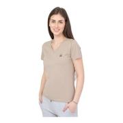 Jott Beige V-ringad Dam T-shirt Beige, Dam