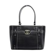 Pollini Svart Geometrisk Toteväska Black, Dam