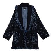 Alanui Kort Cardigan Tröja Blue, Dam