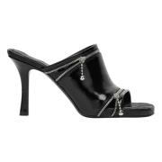 Burberry Låg Klack Peep Toe Sandal Black, Dam