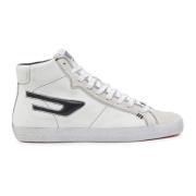 Diesel D-Relief Läder High Top Sneakers White, Herr