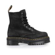 Dr. Martens Svarta Läderplattformsstövlar Jadon III Black, Dam