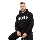 Hugo Boss Herr huvtröja svart bomull långärmad Black, Herr