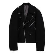 Balmain Biker Läderjacka Black, Herr