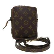 Louis Vuitton Vintage Pre-owned Canvas axelremsvskor Brown, Dam