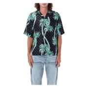 Amiri Svart Palm Bowling Skjorta Multicolor, Herr