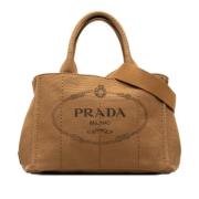 Prada Vintage Pre-owned Canvas prada-vskor Brown, Dam