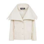 Jacquemus Off-White Caruso Caban Coat Beige, Dam