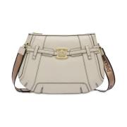 Pollini Geometrisk Hobo Axelväska Elfenben Beige, Dam