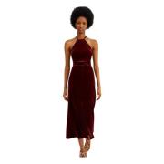 Undress Code The French Way Dress Burgundy Red, Dam