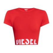 Diesel Top Uftee-Sport-Cropped Red, Dam