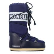 Moon Boot Blå Stängda Icon High Nylonstövlar Blue, Dam