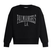 Palm Angels Sweatshirt med logotyp Black, Dam