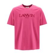 Lanvin Broderad Logotyp Crew Neck T-shirt Pink, Herr