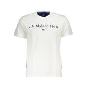 La Martina Elegant vitt T-shirt med logotyptryck White, Herr