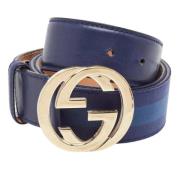 Gucci Vintage Pre-owned Laeder skrp Blue, Herr