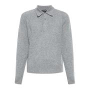 Tom Ford Polo Sweater Gray, Herr