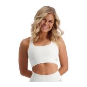 Aim'n Off-White Ribbed Seamless High Support Bra White, Dam