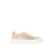 Casadei Elegant Beige Läder Sneakers Beige, Dam