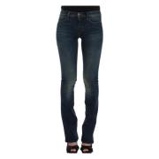 Costume National Blå Designer Straight Leg Jeans Blue, Dam