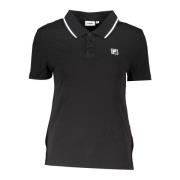 Fila Kontrast Polo med Logo Detalj Black, Dam