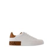 Dolce & Gabbana Vita Läder Låga Sneakers White, Herr