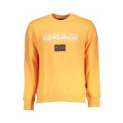 Napapijri Orange Broderad Sweatshirt Orange, Herr