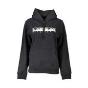 Napapijri Elegant fleece-hoodie med central ficka Black, Herr